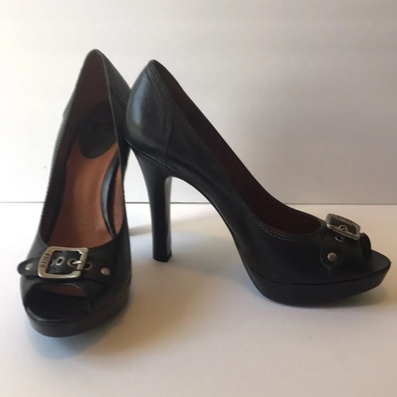 Frye Gail Peep Toe Platform Heels - Picture 2 of 6